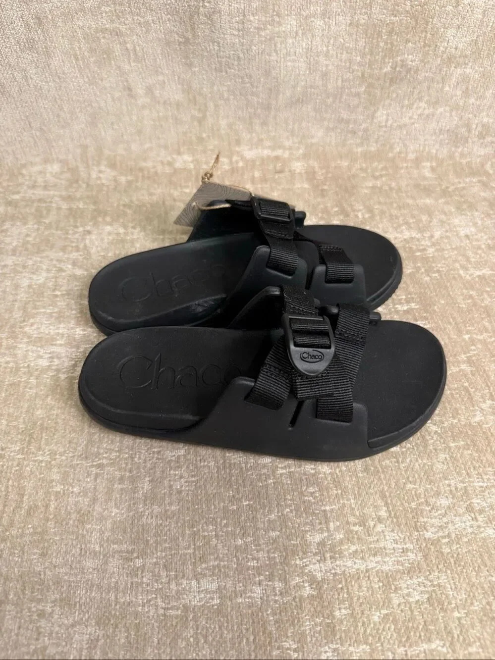 NWT Chaco Kids Chillos Flat Heel Open Toe Comfort Slide Sandals Black Size 3